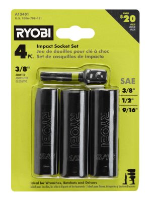 4 PC. 3/8" Drive SAE Impact Socket Set