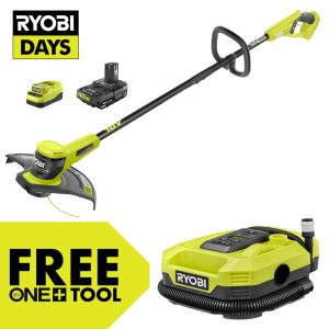 18V ONE+ 13" STRING TRIMMER/EDGER KIT WITH FREE 18V ONE+ DUAL FUNCTION DIGITAL INFLATOR/DEFLATOR