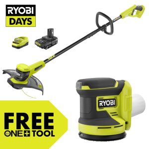 18V ONE+ 13" STRING TRIMMER/EDGER KIT WITH FREE 18V ONE+ 5" RANDOM ORBIT SANDER