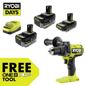 18V ONE+ LITHIUM HIGH PERFORMANCE STARTER KIT WITH FREE 18V ONE+ HP BRUSHLESS 1/2" HAMMER DRILL