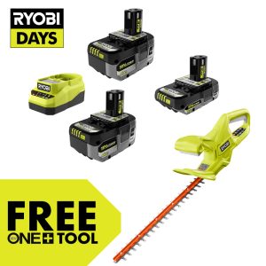 18V ONE+ LITHIUM HIGH PERFORMANCE STARTER KIT WITH FREE 18V ONE+ 18" HEDGE TRIMMER
