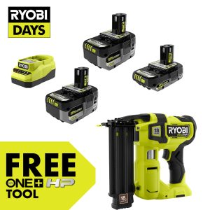 18V ONE+ LITHIUM HIGH PERFORMANCE STARTER KIT WITH FREE 18V ONE+ HP BRUSHLESS AIRSTRIKE 18GA BRAD NAILER