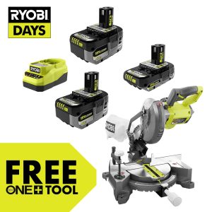 18V ONE+ LITHIUM HIGH PERFORMANCE STARTER KIT WITH FREE 18V ONE+ 7-1/4" MITER SAW