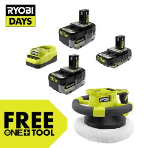 18V ONE+ LITHIUM HIGH PERFORMANCE STARTER KIT WITH FREE 18V ONE+ VARIABLE SPEED RANDOM ORBIT BUFFER