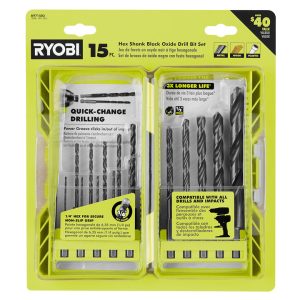 15 PC. BLACK OXIDE HEX SHANK DRILL BITS