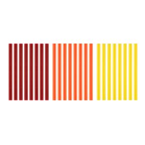 24 PC. MINI WARM COLOR GLUE STICKS